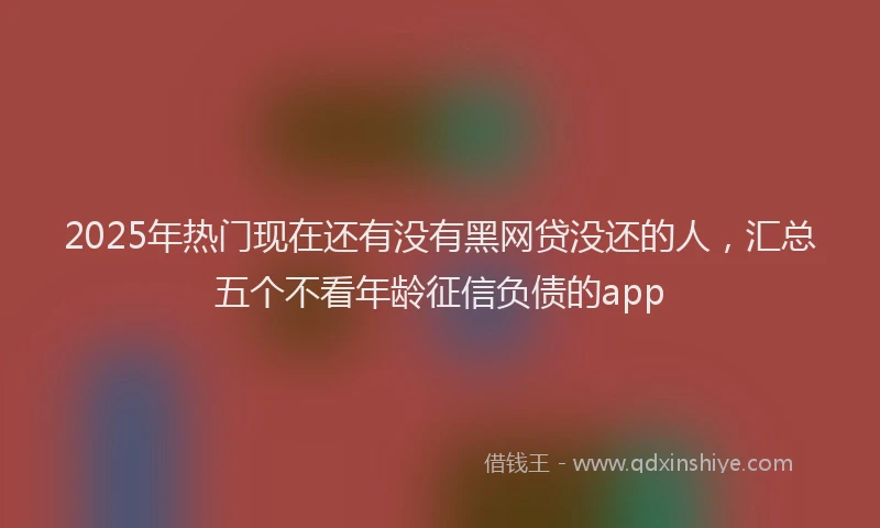 2025年热门现在还有没有黑网贷没还的人，汇总五个不看年龄征信负债的app