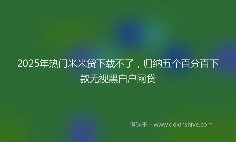 2025年热门米米贷下载不了，归纳五个百分百下款无视黑白户网贷