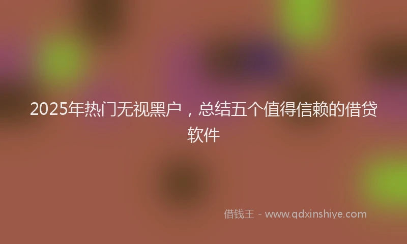 2025年热门无视黑户，总结五个值得信赖的借贷软件