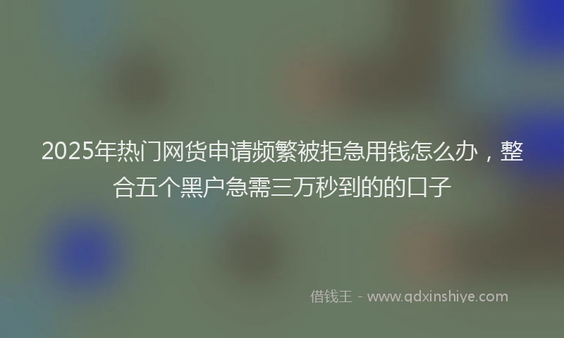 2025年热门网货申请频繁被拒急用钱怎么办，整合五个黑户急需三万秒到的的口子