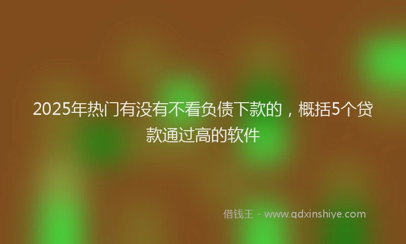2025年热门有没有不看负债下款的，概括5个贷款通过高的软件