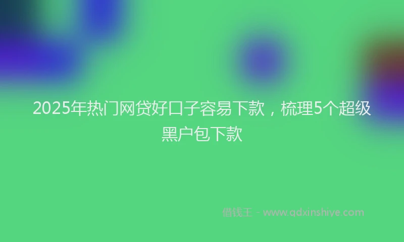 2025年热门网贷好口子容易下款，梳理5个超级黑户包下款