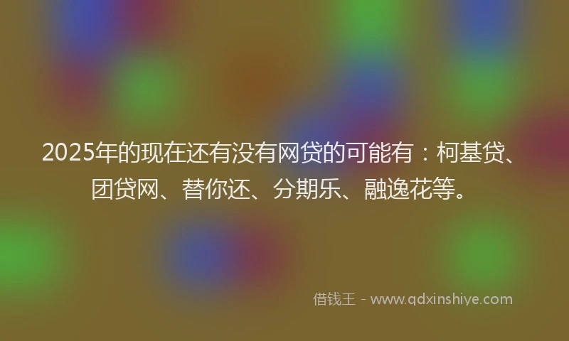 2025年的现在还有没有网贷的可能有：柯基贷、团贷网、替你还、分期乐、融逸花等。