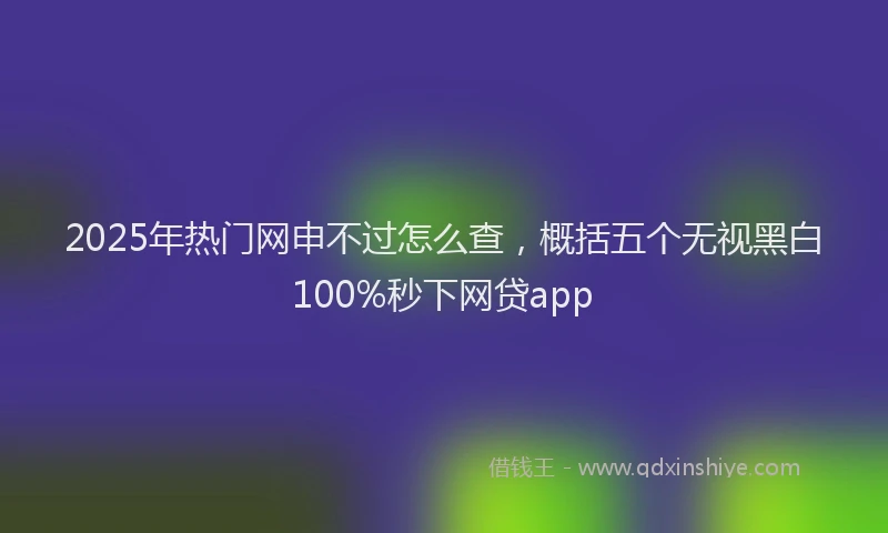 2025年热门网申不过怎么查，概括五个无视黑白100%秒下网贷app