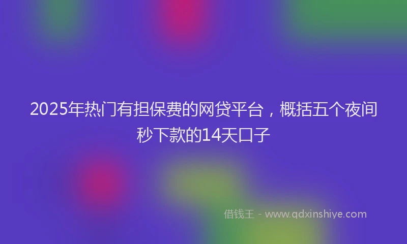 2025年热门有担保费的网贷平台，概括五个夜间秒下款的14天口子
