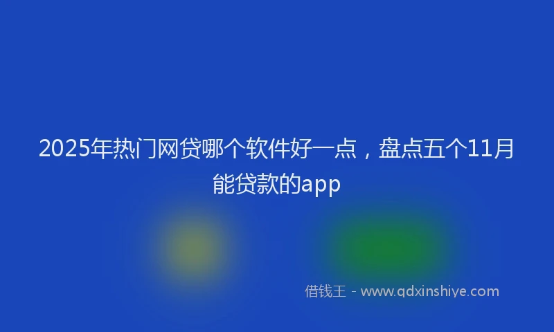 2025年热门网贷哪个软件好一点，盘点五个11月能贷款的app