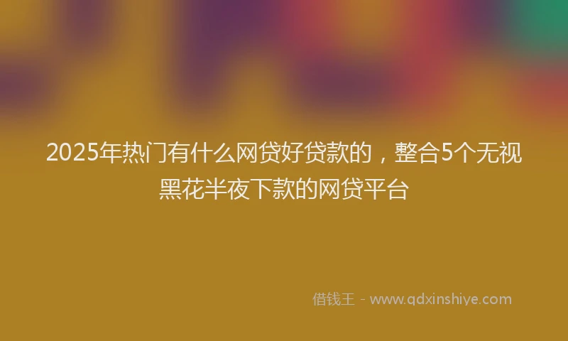 2025年热门有什么网贷好贷款的，整合5个无视黑花半夜下款的网贷平台