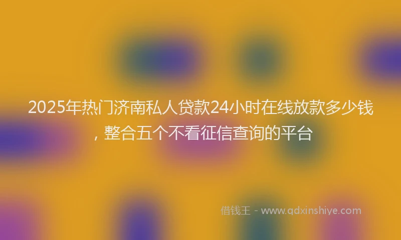 2025年热门济南私人贷款24小时在线放款多少钱，整合五个不看征信查询的平台