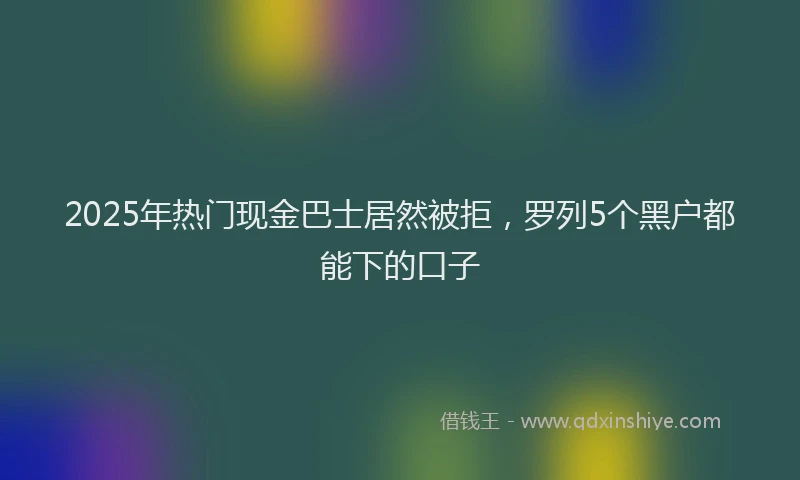 2025年热门现金巴士居然被拒，罗列5个黑户都能下的口子