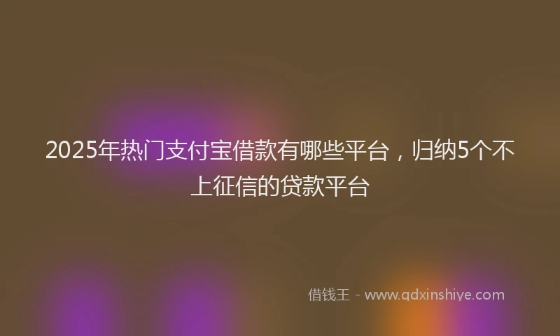 2025年热门支付宝借款有哪些平台，归纳5个不上征信的贷款平台