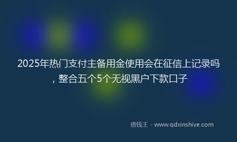 2025年热门支付主备用金使用会在征信上记录吗，整合五个5个无视黑户下款口子