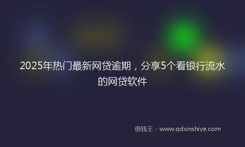 2025年热门最新网贷逾期，分享5个看银行流水的网贷软件