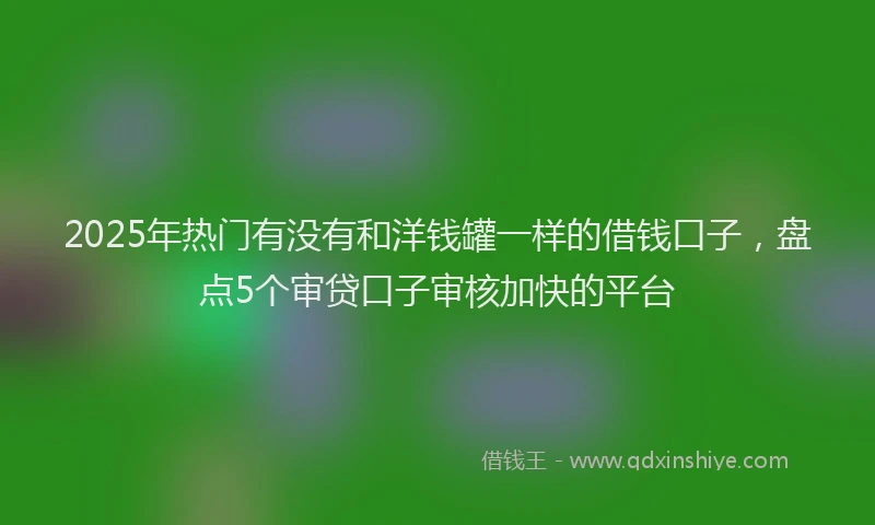 2025年热门有没有和洋钱罐一样的借钱口子，盘点5个审贷口子审核加快的平台