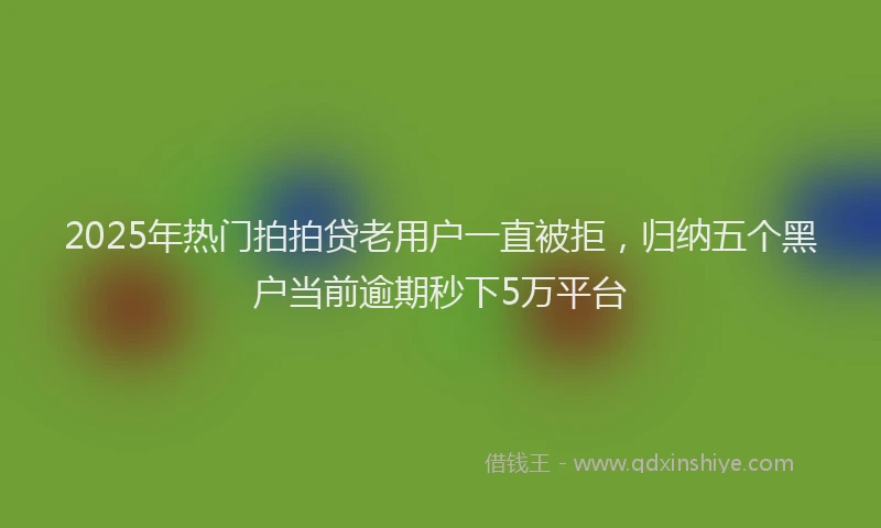 2025年热门拍拍贷老用户一直被拒，归纳五个黑户当前逾期秒下5万平台