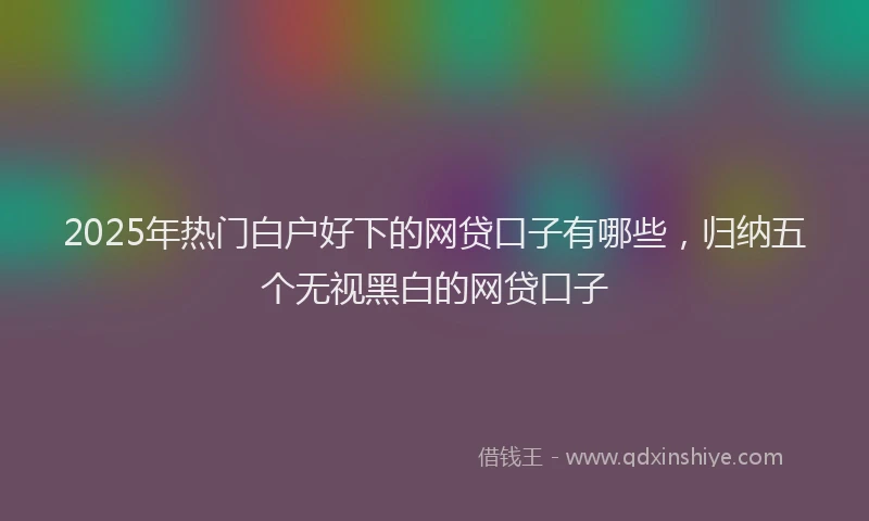 2025年热门白户好下的网贷口子有哪些，归纳五个无视黑白的网贷口子