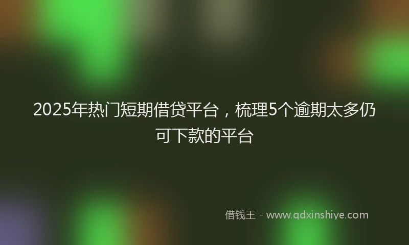 2025年热门短期借贷平台，梳理5个逾期太多仍可下款的平台