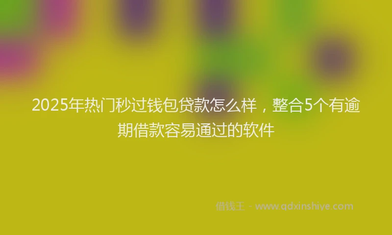2025年热门秒过钱包贷款怎么样，整合5个有逾期借款容易通过的软件