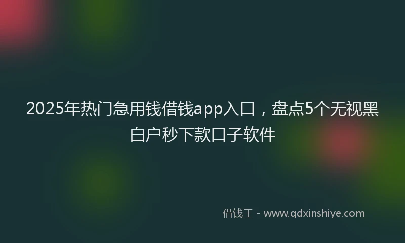 2025年热门急用钱借钱app入口，盘点5个无视黑白户秒下款口子软件