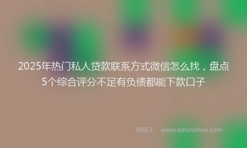 2025年热门私人贷款联系方式微信怎么找，盘点5个综合评分不足有负债都能下款口子