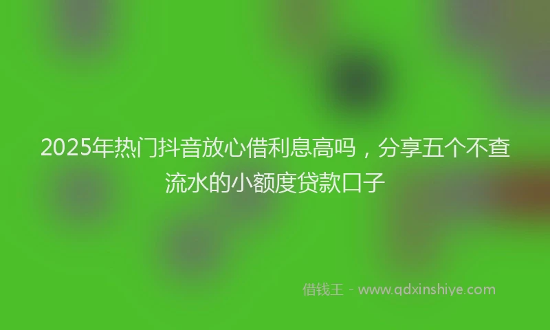 2025年热门抖音放心借利息高吗，分享五个不查流水的小额度贷款口子