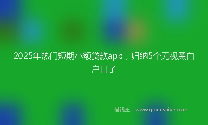 2025年热门短期小额贷款app，归纳5个无视黑白户口子