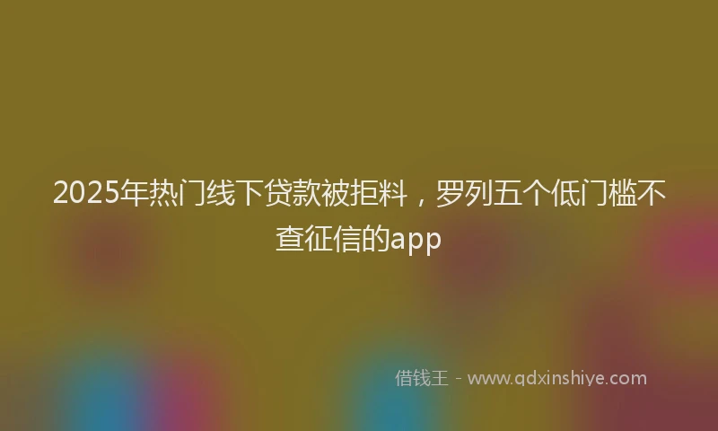 2025年热门线下贷款被拒料，罗列五个低门槛不查征信的app
