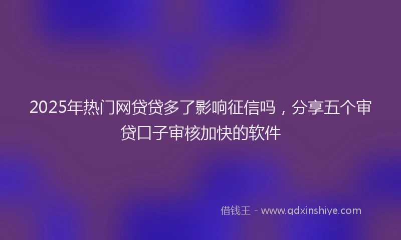 2025年热门网贷贷多了影响征信吗，分享五个审贷口子审核加快的软件