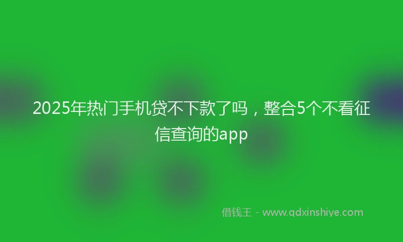 2025年热门手机贷不下款了吗，整合5个不看征信查询的app