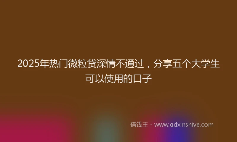 2025年热门微粒贷深情不通过，分享五个大学生可以使用的口子