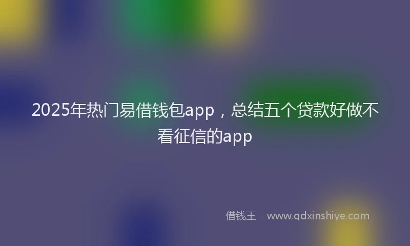 2025年热门易借钱包app，总结五个贷款好做不看征信的app