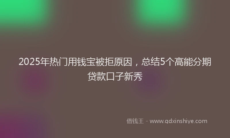 2025年热门用钱宝被拒原因，总结5个高能分期贷款口子新秀
