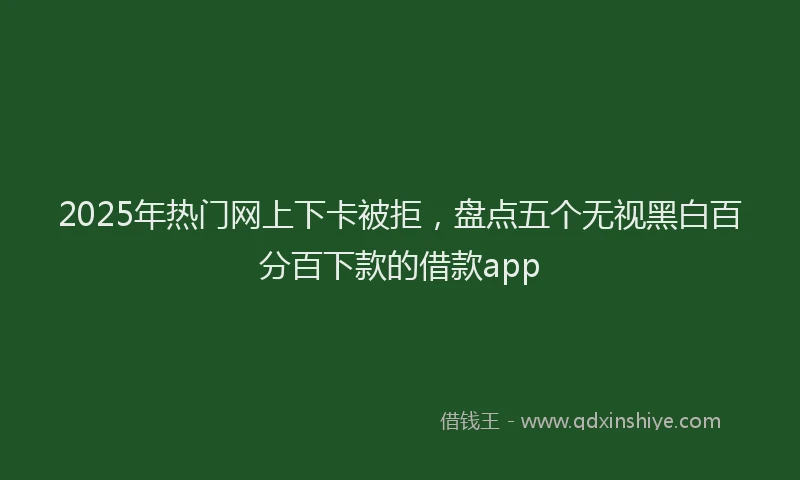 2025年热门网上下卡被拒，盘点五个无视黑白百分百下款的借款app