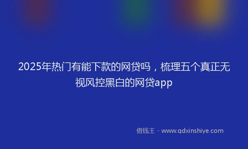 2025年热门有能下款的网贷吗，梳理五个真正无视风控黑白的网贷app