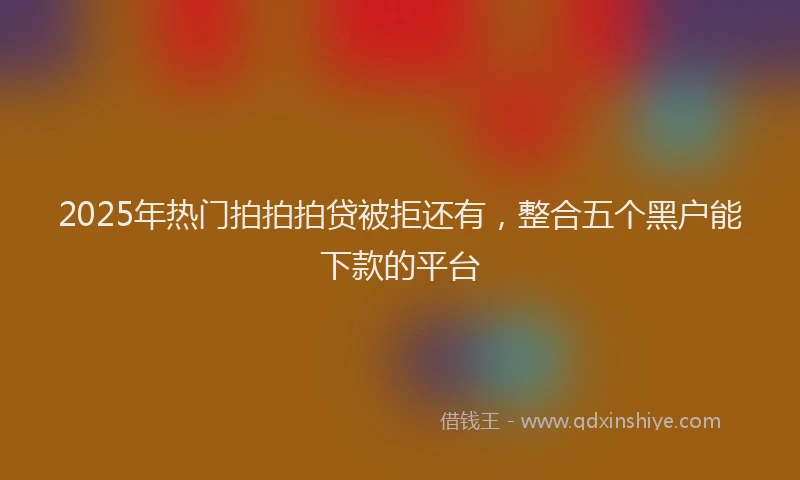 2025年热门拍拍拍贷被拒还有，整合五个黑户能下款的平台