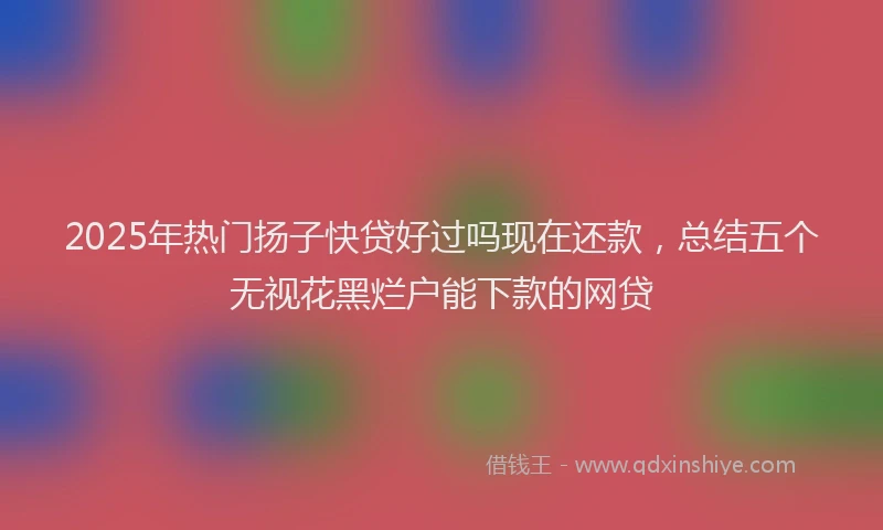 2025年热门扬子快贷好过吗现在还款，总结五个无视花黑烂户能下款的网贷