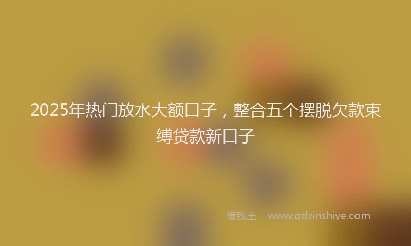 2025年热门放水大额口子，整合五个摆脱欠款束缚贷款新口子