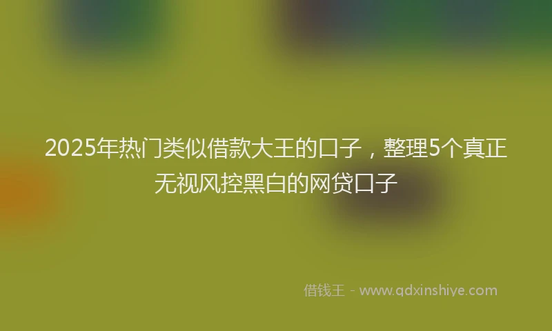 2025年热门类似借款大王的口子，整理5个真正无视风控黑白的网贷口子