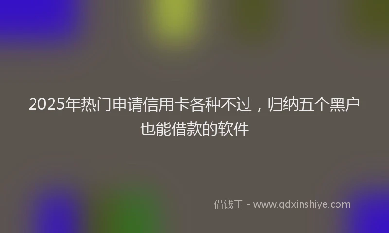 2025年热门申请信用卡各种不过，归纳五个黑户也能借款的软件