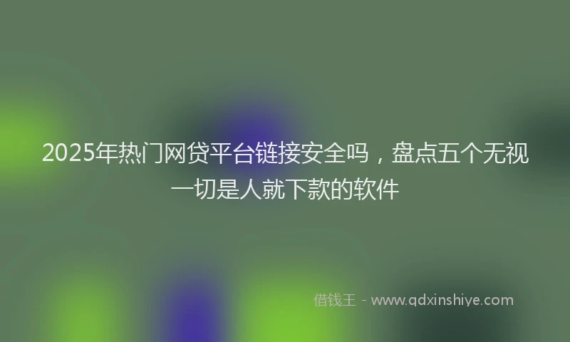 2025年热门网贷平台链接安全吗，盘点五个无视一切是人就下款的软件