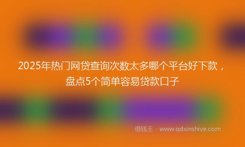2025年热门网贷查询次数太多哪个平台好下款，盘点5个简单容易贷款口子