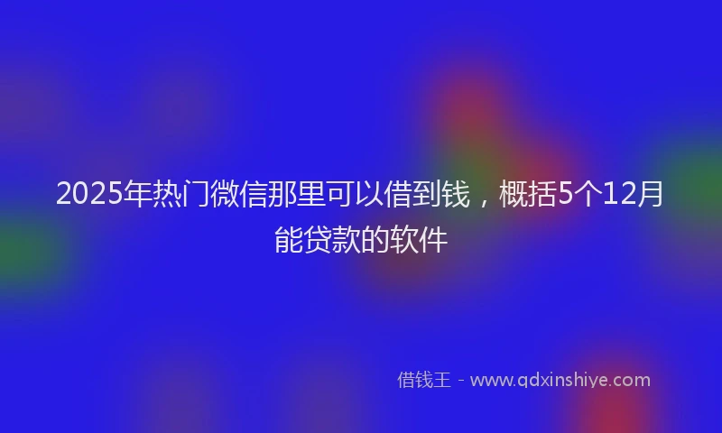 2025年热门微信那里可以借到钱，概括5个12月能贷款的软件