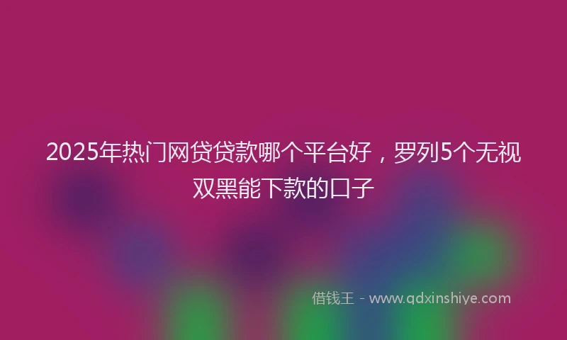 2025年热门网贷贷款哪个平台好，罗列5个无视双黑能下款的口子
