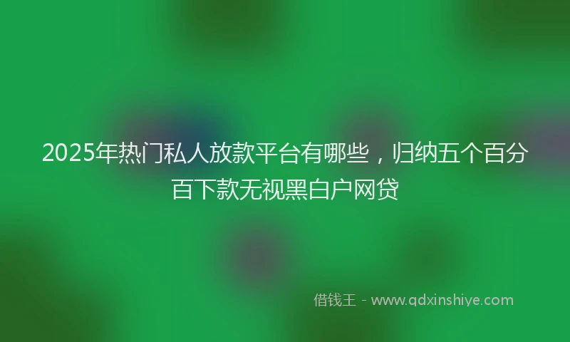 2025年热门私人放款平台有哪些，归纳五个百分百下款无视黑白户网贷