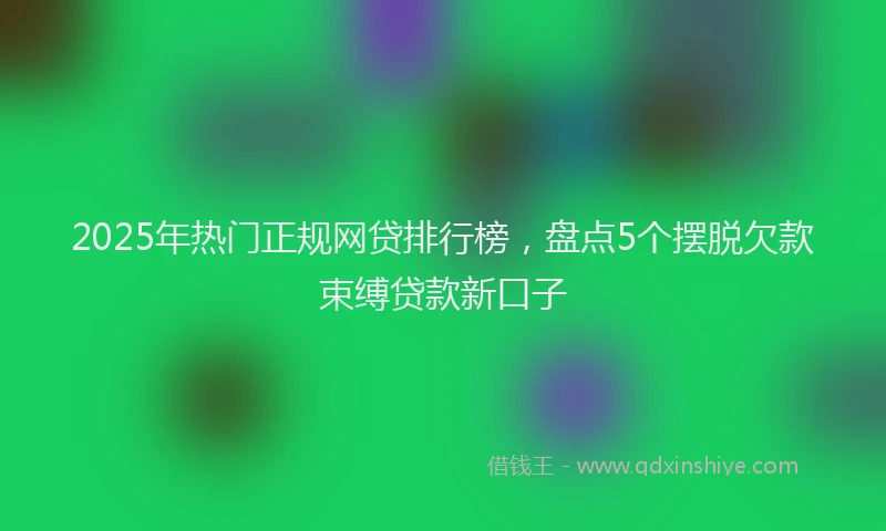 2025年热门正规网贷排行榜，盘点5个摆脱欠款束缚贷款新口子