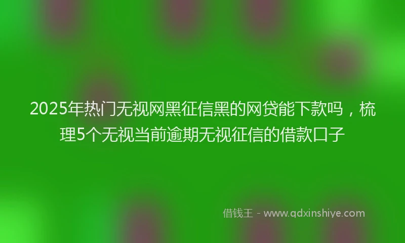 2025年热门无视网黑征信黑的网贷能下款吗，梳理5个无视当前逾期无视征信的借款口子
