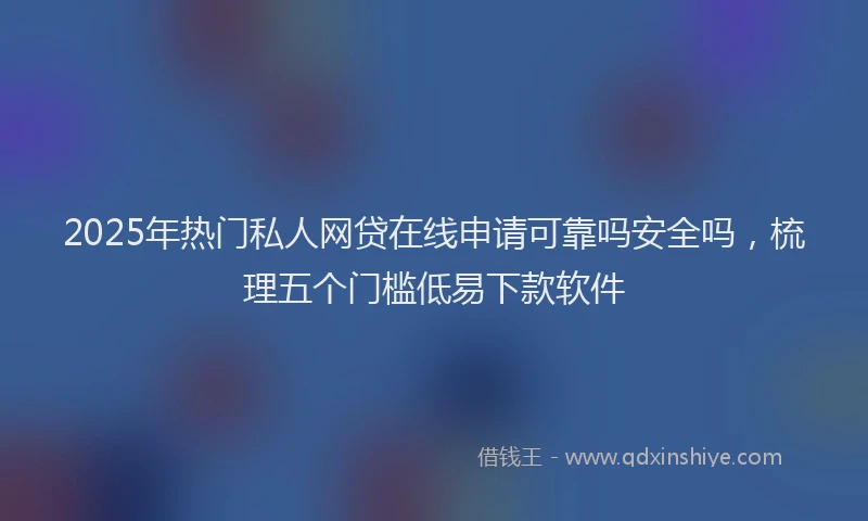 2025年热门私人网贷在线申请可靠吗安全吗，梳理五个门槛低易下款软件