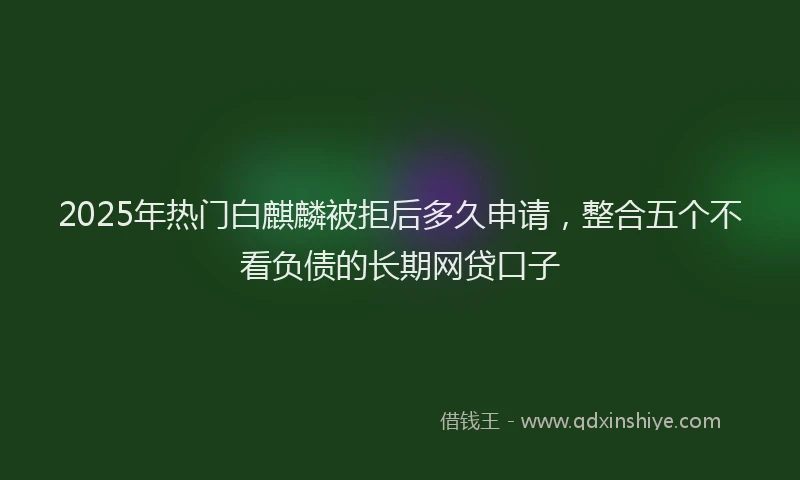 2025年热门白麒麟被拒后多久申请，整合五个不看负债的长期网贷口子
