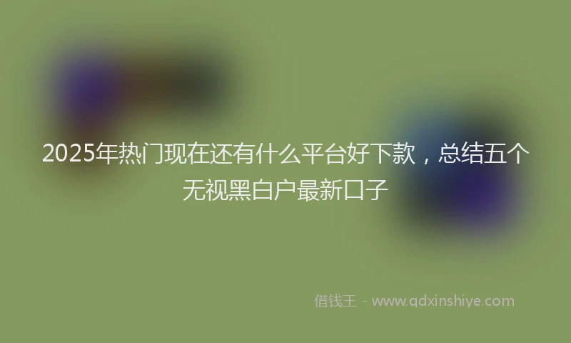 2025年热门现在还有什么平台好下款，总结五个无视黑白户最新口子
