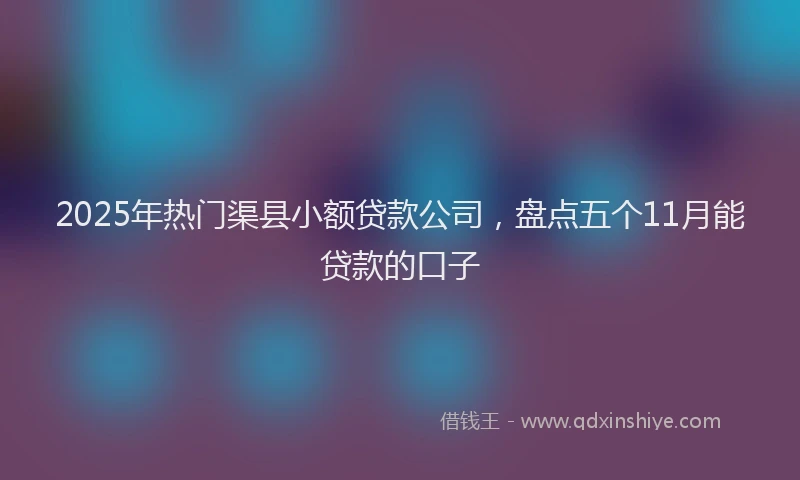2025年热门渠县小额贷款公司，盘点五个11月能贷款的口子