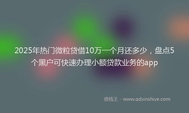 2025年热门微粒贷借10万一个月还多少，盘点5个黑户可快速办理小额贷款业务的app